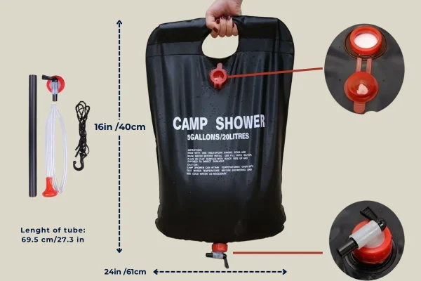 Solar Shower Bag – Large 5-Gallon Capacity for Refreshing Outdoor Showers - Image 3